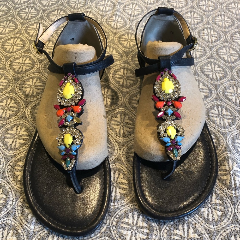 C. Wonder Navy Blue Embellished Sandals Size 7M